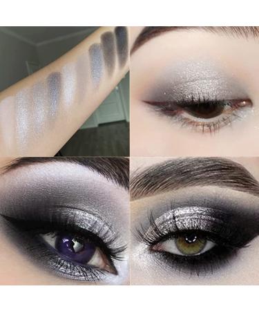 Go Ho Black/Silver Smokey Eyeshadow Palette - 9 Matte & Shimmer Shades for Waterproof Cool Daily Eye Makeup - Buy Online on SooperMarket.com