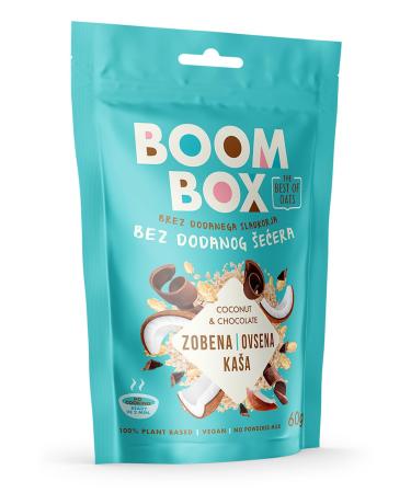 BOOM BOX Coconut Chocolate Oatmeal - 60g - Creamy Coconut with a Hint of Chocolate