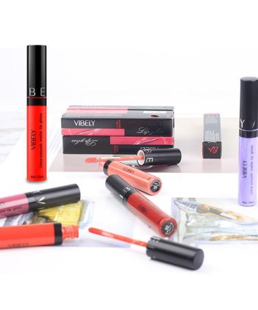 Vibely Matte Liquid Lipstick Set - Waterproof Velvety High Pigmented Lip Gloss for Women & Girls - Perfect Gift - Buy Online on SooperMarket.com