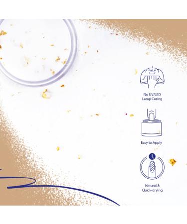 PrettyDiva Milky White Dip Powder - 24K Glow Nail Powder with Gold Foil Flakes | Premium 1Oz Salon Quality Marble Dip for Perfect Manicure - Buy Online on SooperMarket.com