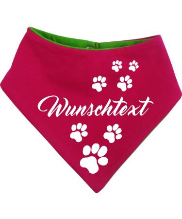 Small grately bilateral multicolor dogs turning cloth (FB: pink lime) (Gr.3- HU 36-44 cm) with your desired text size 3- neck circumference 36- 44 cm pink lime-lime