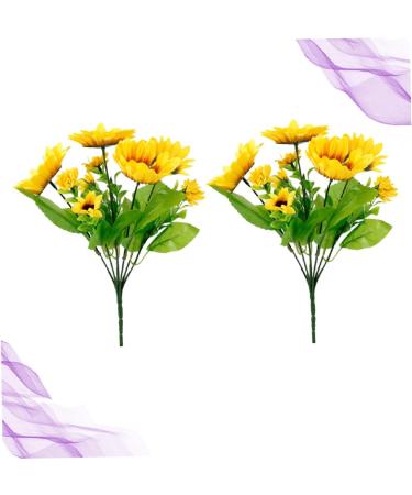 Zerodeko Sunflower Props 2pcs 7 Artificial Flower Bouquet Wedding Bouquet Artificial Flowers Bouquet Artificial Bouquet Decor Flower Arrangement Supplies Sunflower Fake Sunflowers Heads - Buy Online on SooperMarket.com