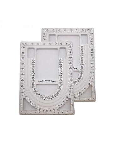 2 Pack Bead Design Board Bracelet Design Board Flocked Bead Board Necklace Beading Jewelry Organizer Tray DIY Jewelry Making Tray(13 Inch)