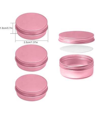 24 Pink Aluminum Jars - Empty Cosmetic Cans for Lip Balm Lotion Cream & Mini Candles - Versatile Travel Trip Containers - Buy Online on SooperMarket.com