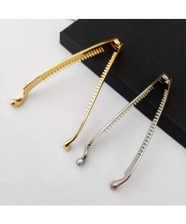 2 PCS Metal Alloy Banana Hair Clip Comb Set - Fashionable Hair Claw Grip for Women - Ponytail Holder Accessories - Buy Online on SooperMarket.com