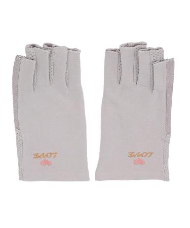 Anti UV Gloves for Gel Nail Lamp Manicure Gloves UV Protection Stretchy Breathable Fingerless Fiber Cotton Nail Lamp Gloves for Home Salon(Gray) - Buy Online on SooperMarket.com