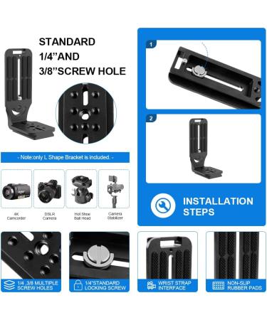 DSLR Camera L Bracket Quick Release Plate | Compatible with Canon Nikon Sony DJI | Vertical Horizontal Switching | Tripod Monopod Stabilizer Plate - Buy Online on SooperMarket.com