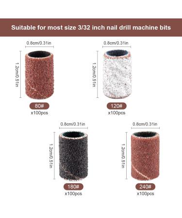 242-Piece Professional Sanding Bands & Nail Drill Bits Set for Manicures and Pedicures - Coarse Fine Grit Efile Sand Set - 3/32 Inch Bits Included - Buy Online on SooperMarket.com