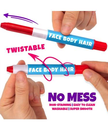 Blue Squid 12 Color Twistable Face Paint Marker Sticks Kit - Water Based Crayons for Kids & Adults | Halloween Belly Painting, Pregnancy Makeup | Body Paints Set - Buy Online on SooperMarket.com