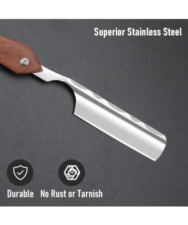Stainless Steel Cut Throat Razor Kit for Men - Single Edge Shaving Blades Ideal for Barber, Home & Salon Use - Straight Razor Gift Set - Buy Online on SooperMarket.com