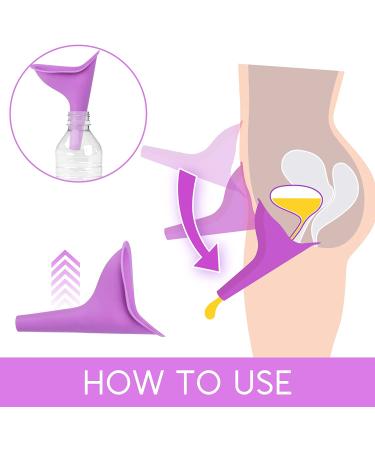 HAKDAY Female Urinal 4PCS - Portable Pee Funnel for Women | Camping, Travel, Hiking Gear - 4 Purple - Buy Online on SooperMarket.com