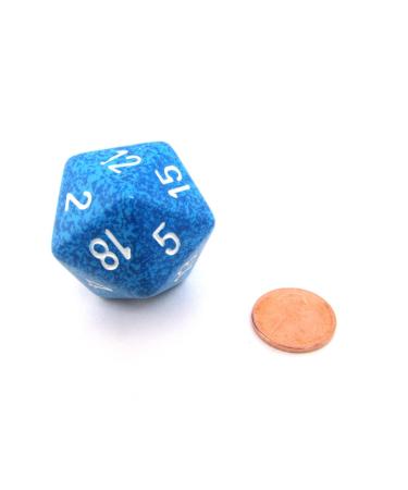 Jumbo d20 Counter - Speckled 34mm Dice: Water with White