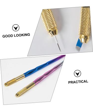 MUSISALY 2pcs Colorful Embroidery Pen Microblading Pen Liquid Eyebrow Pen Microblading Marker Pen Alloy - Buy Online on SooperMarket.com