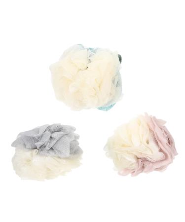 NOLITOY 1 Set 3pcs Bath Ball Bath Flower Bathroom Sponge Mesh Shower Sponge Shower Back Scrubber Shower Bath Balls Bath Loofah Shower Stool Bath Bath Wipe Take a Bath or