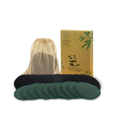 Sopurrrdy Reusable Makeup Removal Pads -20 Pack with Laundry Bag - Soft Black Reusable Cotton Makeup Remover Pads for Face Pads - Washable Bamboo Cotton Rounds - Cotton Pads - Reusable Face Rounds