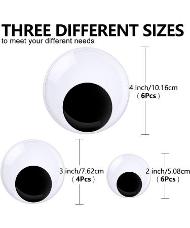 16PCS Giant Googly Eyes - 4 Inch, 3 Inch, 2 Inch - Self Adhesive, Sticky, Large Wiggle Eyes for DIY Crafts - YGAOHF - Buy Online on SooperMarket.com