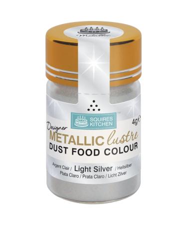 Squires Kitchen Designer Metallic Lustre Dust Light Silver 4 Gram