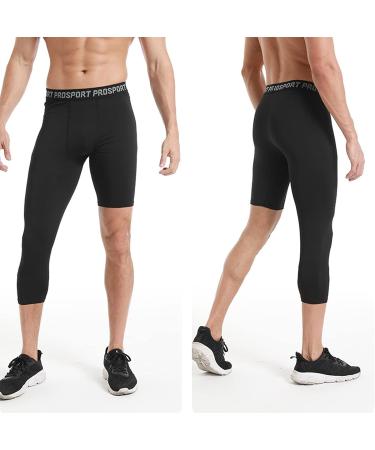 Blaward Men's Compression Capri Tights 2 Pack - Basketball Athletic Base Layer Legging - Black & White - Small Size - Buy Online on SooperMarket.com
