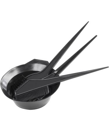 TRIXES 4PC Hair Dye Kit - Professional Hair Colour Bowl and Brush Set for Home or Salon Use - Black - Buy Online on SooperMarket.com