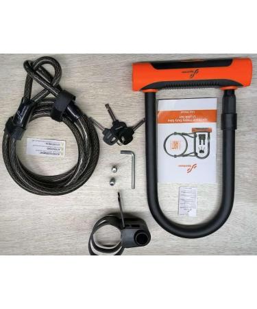 Sportne High-Safety Bicycle Lock - 18mm Anti-Theft Iron Lock with Key & 12mm x 1.8m Steel Cable | Certified Security for Ebikes - Buy Online on SooperMarket.com