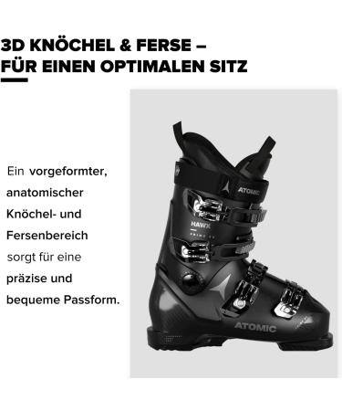 Atomic Hawx Prime 85 W Women's Ski Boots - Alpine Boot with 3D Ankle & Heel - Medium-Wide Fit for Advanced Skiing - Black Silver 38 EU - Buy Online on SooperMarket.com