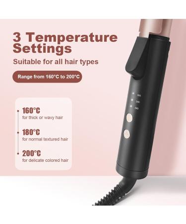 25mm Electric Hair Curling Iron | Portable Adjustable Curler with Heat-Resistant Sleeve & 360 Rotating Cord - Buy Online on SooperMarket.com