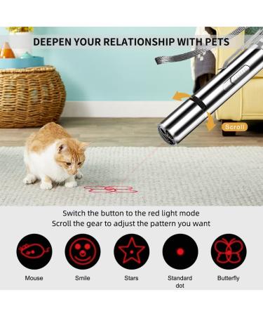 7 in 1 USB Rechargeable Cat Laser Pointer Toy | Interactive LED Red Light for Indoor Cats & Dogs | Kitten Pen Toy for Fun Playtime - Buy Online on SooperMarket.com