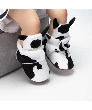 Sonsage Infant Snow Boots - Soft Anti-Skid Sole Ankle Booties for Newborns | Winter Warm Crib Shoes 0-6 Months (A02 Cow) - Buy Online on SooperMarket.com