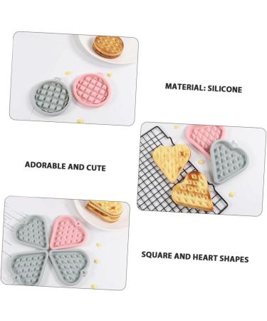 MAGICLULU 3pcs Mold Silicone Bakeware Cookie Silicone Baking Pad Heart Baking Pan Waffle Maker Mould Fondant Round Silicone Muffin Pan Silicone Waffle Mould Baking Tools Silica Gel Waffles 12X11X1.6CM Random Color - Buy Online on SooperMarket.com