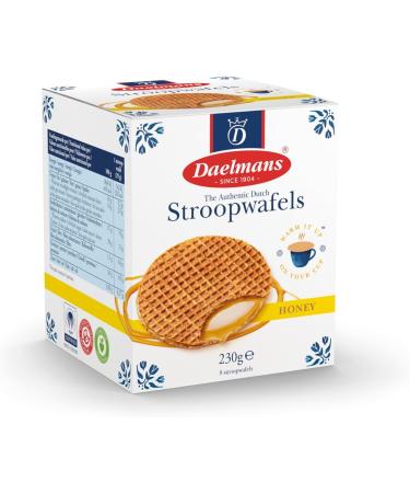 Daelmans Honey Stroopwafels - 8-Pack Cube Box for Sweet Treats - Buy Online on SooperMarket.com