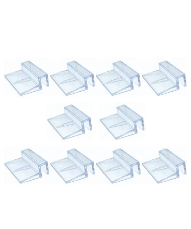 10pcs Aquarium Cover Clips, 6mm/10mm/12mm Aquariums Fish Tank Acrylic Clips, Aquarium Glass Cover Holder, Universal Lid Clips for Rimless Aquariums(size:6mm)