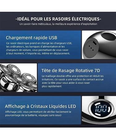 sunree 1 Set 6 in 1 Electric Shavers 7D Hair Clipper for Men Nose Trimmer with LED Display and Portable Wet and Dry - Buy Online on SooperMarket.com