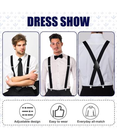 Buy Aomig Extra Wide Braces for Men - 3.5 cm Strong Metal Clips Adjustable & Elastic - Unisex X Style - Buy Online on SooperMarket.com