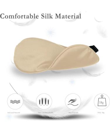 Silk Satin Sleep Mask for Women and Men - Adjustable Strap, Champagne - Ideal for Airplane Travel - Night Cover Blindfold - Buy Online on SooperMarket.com