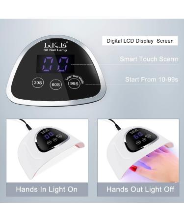 LKE 72W UV LED Nail Lamp with LCD Display | 3 Timer Settings | Gel Nail Polish Curing Dryer - Pink - Buy Online on SooperMarket.com