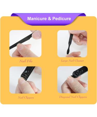 RedFlow 8 in 1 Manicure Set - Travel Nail Clipper Kit for Fingernails & Toenails | Premium Pedicure Tools (Black - Buy Online on SooperMarket.com