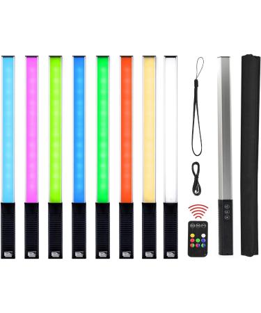 LUXCEO RGB LED Photography Lighting Wand - 1000 Lumens, CRI 95+, USB Rechargeable, Remote Control, Carry Bag - Adjustable Color Temp, 36 Colors - Buy Online on SooperMarket.com