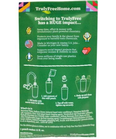 Truly Free Natural Dishwasher Booster & Rinse Aid | Non-Toxic Formula for Tough Stains & Water Spots | Reusable Bottle & Refill Starter Kit - Buy Online on SooperMarket.com