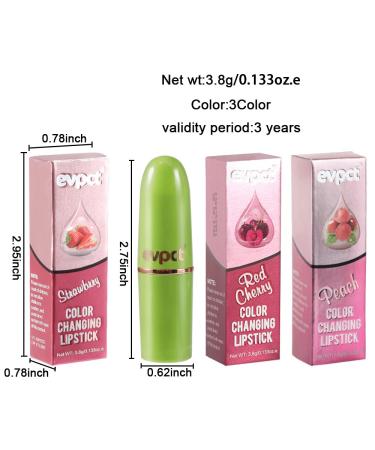 EVPCT 3Pcs Fruit Tinted Lip Balm Set - Long Lasting Color Changing Lipstick Stain for Women & Girls - Korean Mood Queen Lip Tint Gloss - 3 Count Pack - Buy Online on SooperMarket.com
