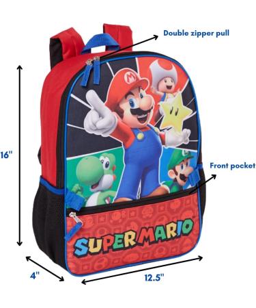 RALME Super Mario Backpack with Lunch Box Set - 16 inch for Boys & Girls | Value Bundle - Buy Online on SooperMarket.com