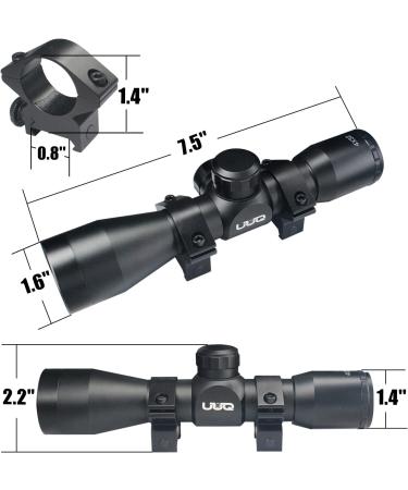 UUQ Tactical 4X32 Compact Scope with Rangefinder Reticle and Ring Mounts for .223 .308 Caliber Rifles - Buy Online on SooperMarket.com