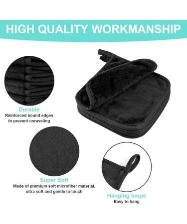 URAQT 6 Pack Face Cloths Make Up Remover 7.87 * 7.87in Soft Microfibre Face Wipes for Reusable Makeup Remover Cloth Washable Ultra Soft Facial Cleansing Wipe Cloths (Black) 6 Pcs-Black - Buy Online on SooperMarket.com
