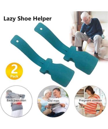Lazy Shoes Helper - Portable Shoe Lifting Aid for Men, Women, and Kids - Sock Slider Handled Shoe Horn for Seniors, Elderly, Disabled - Fits All Shoes - 2PC (Blue) - Buy Online on SooperMarket.com