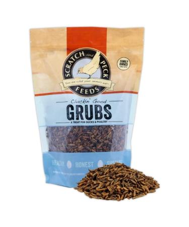 Scratch and Peck Feeds Cluckin' Good Grubs for Chickens - Natural Protein and Calcium Supplement Feed - Dried Black Soldier Fly Larvae Bird Treats - Grown in The USA 3.5 Pound (Pack of 1)