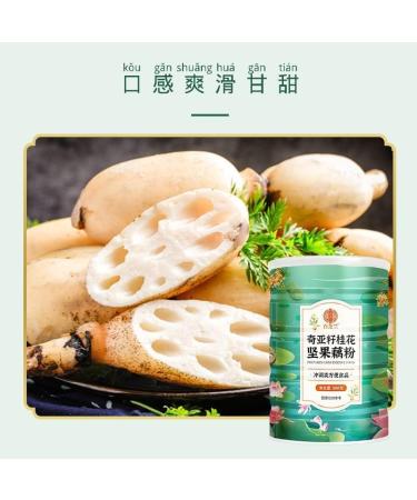 Chia Seed Sweet Scented Osmanthus Nut and Lotus Root Powder Soup Instant Brewed Meal Replacement Porridge Brewed Nut Lotus Root Starch Soup Nutritious and Healthy Breakfast (5 can) - Buy Online on SooperMarket.com