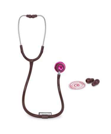 Buy Lightweight Acoustic Stethoscope for Doctors & Medical Students - Adult Size Flexible Tube Soft Ear Knobs - Micro Al in Chocolate - Buy Online on SooperMarket.com