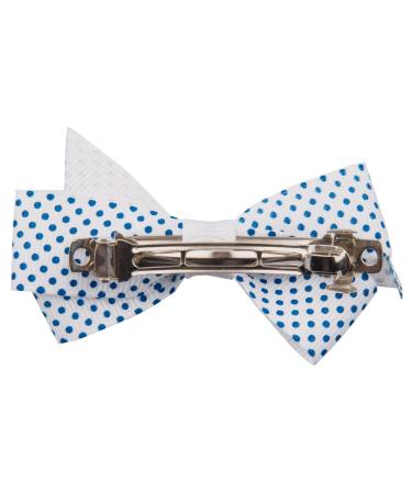 Buy Titania Small Hair Clips with Bow - Large Dots White-Blue - Set of 2 - International Shipping Available - Buy Online on SooperMarket.com