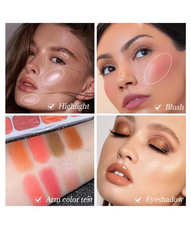 8 Colors Blusher Highlighter Makeup Palette | Waterproof Matte & Shimmer Blush Bronzer & Eyeshadow for a Flawless Finish - Buy Online on SooperMarket.com