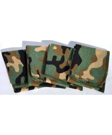 Camouflage Printed Flannel Paperless Towels 1 Ply 14x14 Inches Set of 4