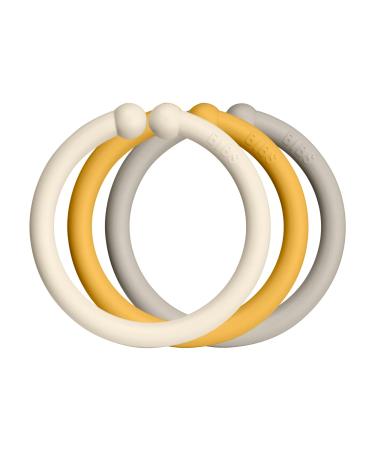 BIBSS LOOPS 12-pack.BPA-free.Food.100% free of BPA PVC and Phthalate Ivory / Honey Bee / Sand Unity size (0-36 months) Ivory / Honey Bee / Sand